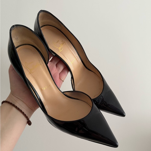Christian Louboutin Iriza Black 100mm Patent Pump Size 40 (fits like US 10) - Picture 2 of 13